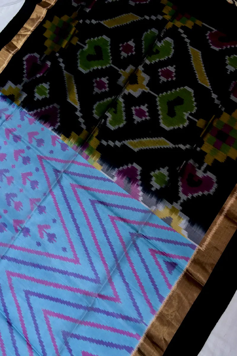 PURE HANDLOOM LIGHT FIROZI COLOR KANCHIPURAM SILK SAREE