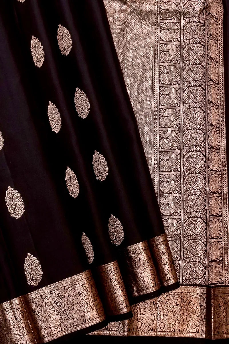 PURE HANDLOOM COFFEE COLOR COLOR KANCHIPURAM SILK SAREE