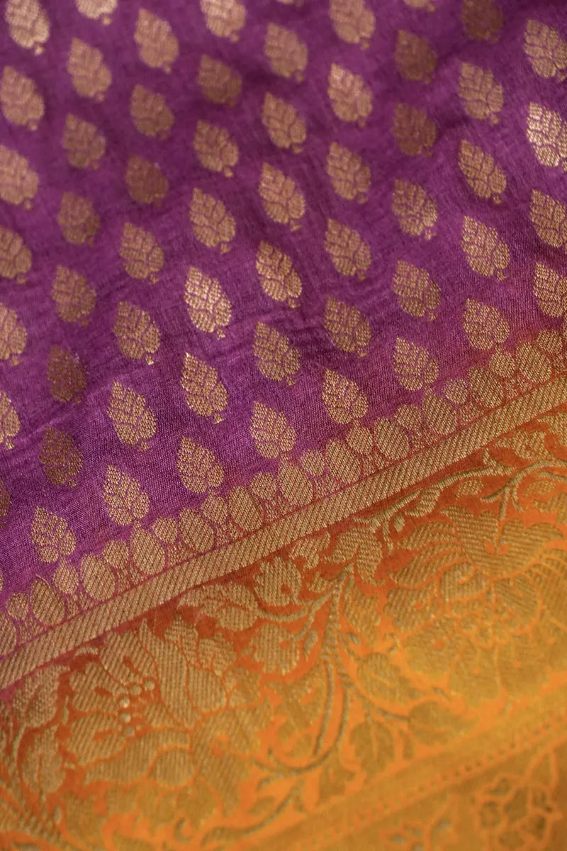 BANARASI SILK LAVENDAR COLOR UNSTICHED SUIT