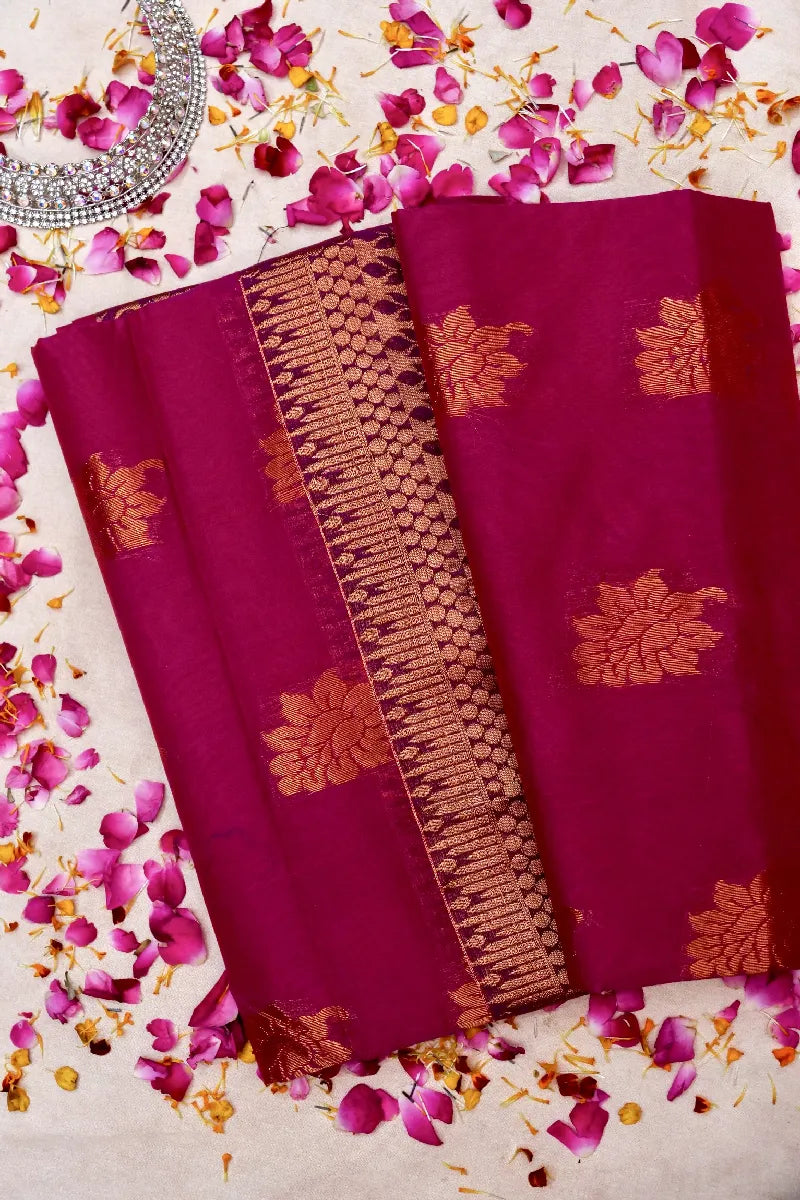 BANARASI PURPLE COLOR SIKO COTTON