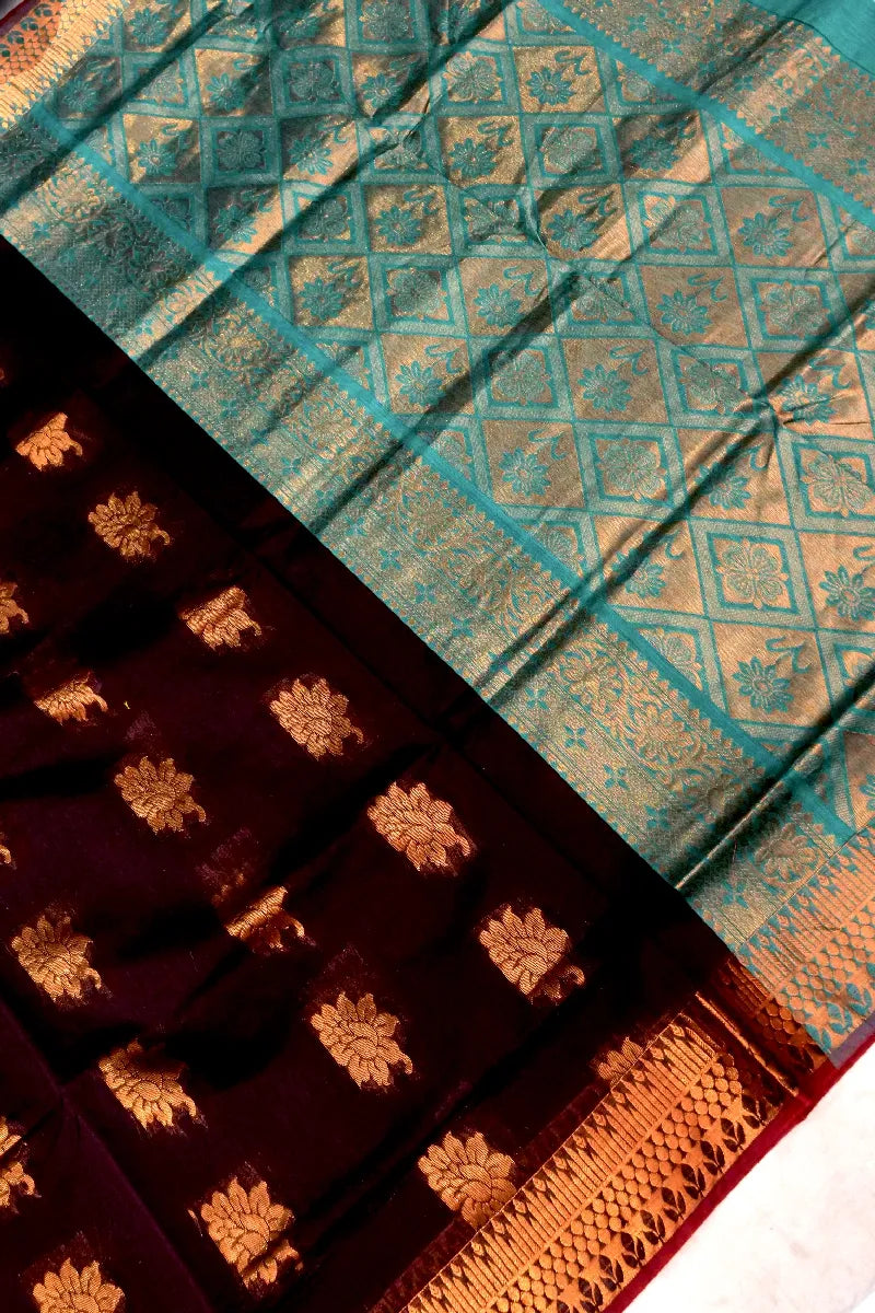 BANARASI WINE COLOR SIKO COTTON SAREE