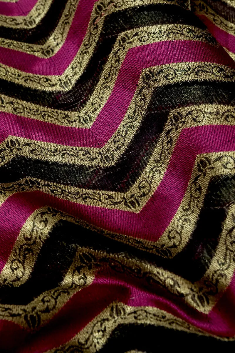 BANARASI BLACK WITH MAGENTA COLOR SUPERNET COTTON