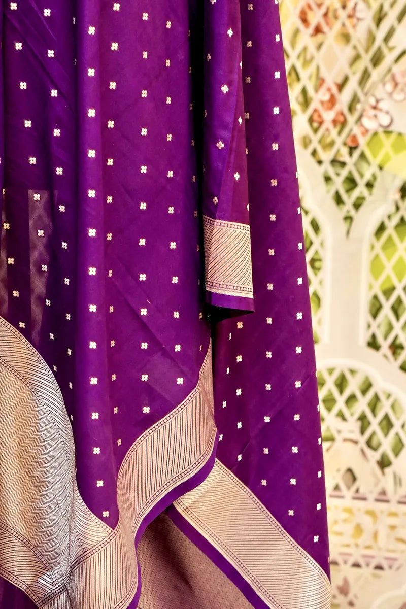 PURPLE COLOR BANARASI SILK DUPATTA