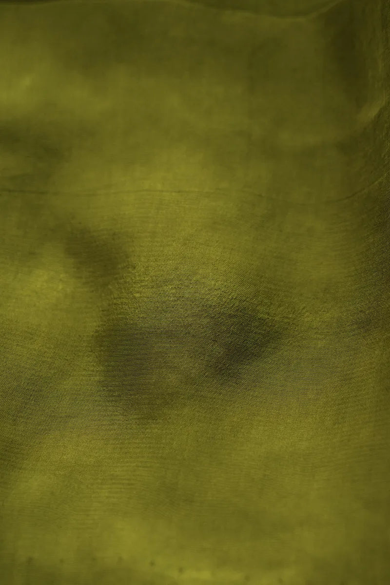 KHADDI SILK MEHENDI GREEN COLOR UNSTITCHED SUIT MATERIAL