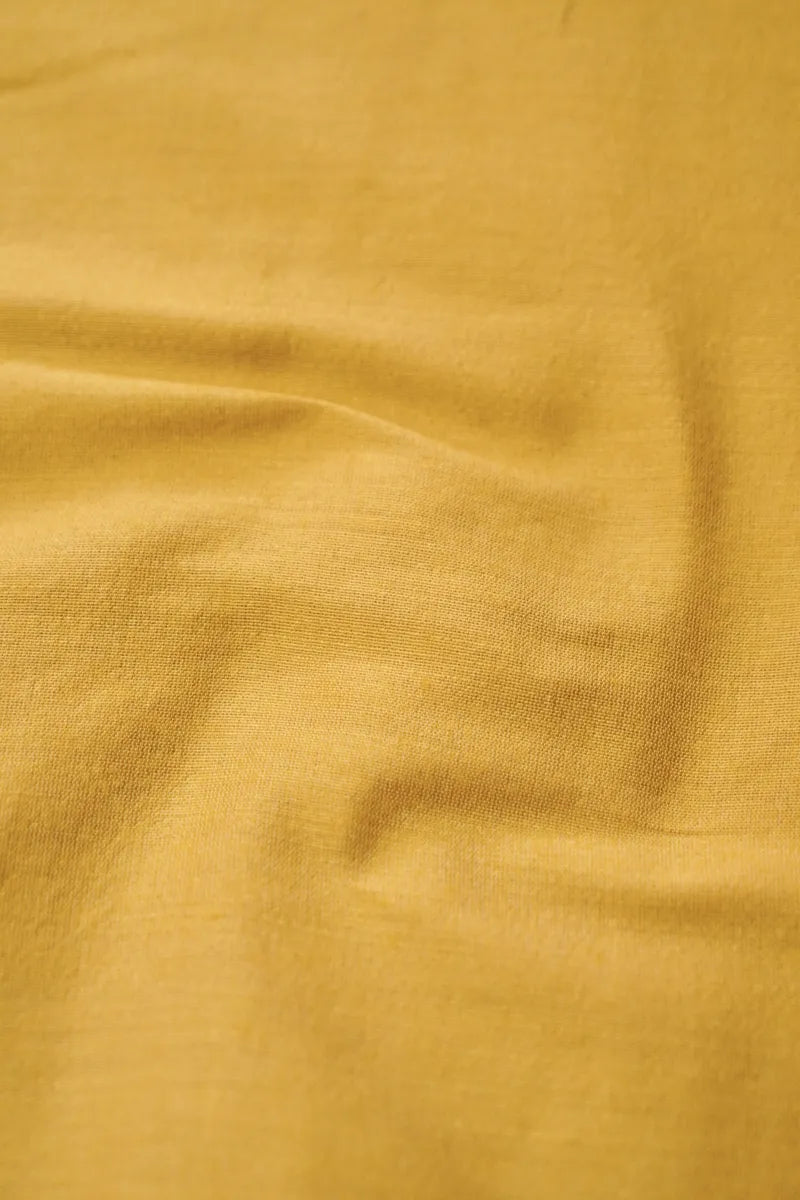 COTTON SILK YELLOW COLOR UNSTITCHED SUIT MATERIAL