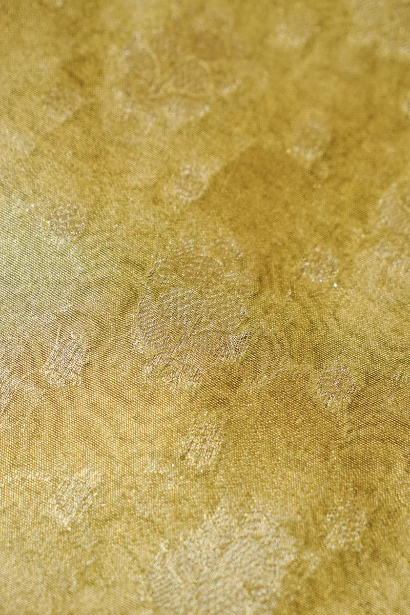 TISSUE SILK LIME YELLOW COLOR UNSTITCHED SUIT MATERIAL