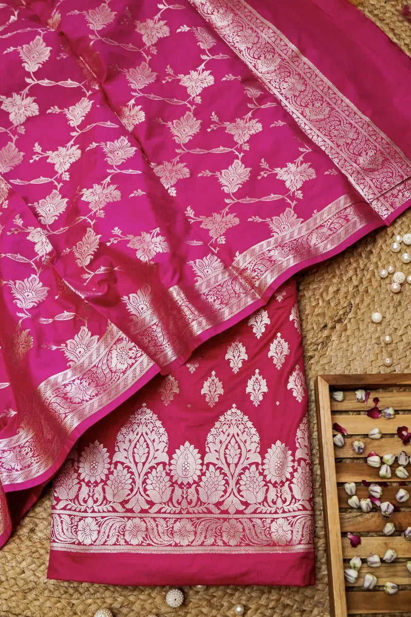 CHINIYA SILK PINK COLOR UNSTITCHED SUIT MATERIAL