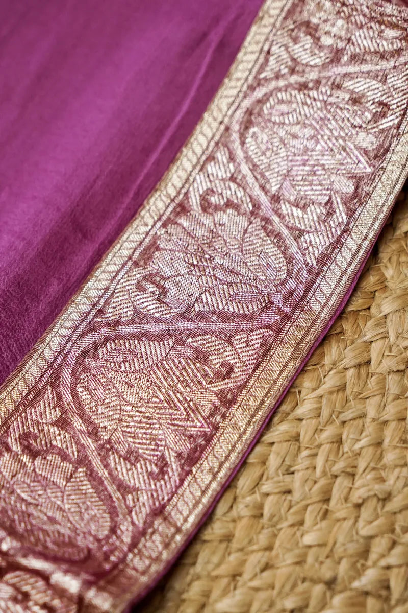 CRUSH TISSUE SILK PURPLE COLOR UNSTITCHED SUIT MATERIAL