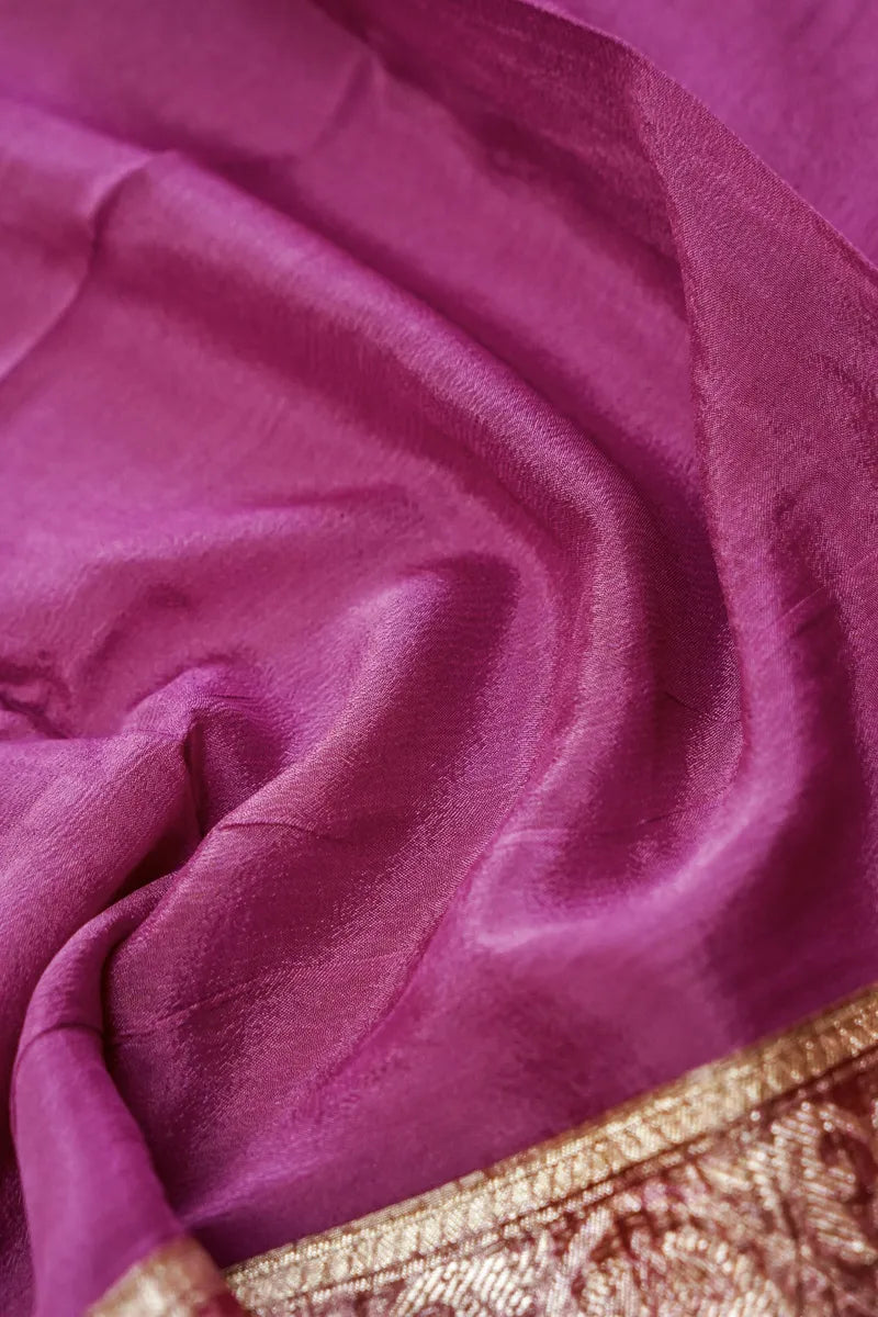 CRUSH TISSUE SILK PURPLE COLOR UNSTITCHED SUIT MATERIAL
