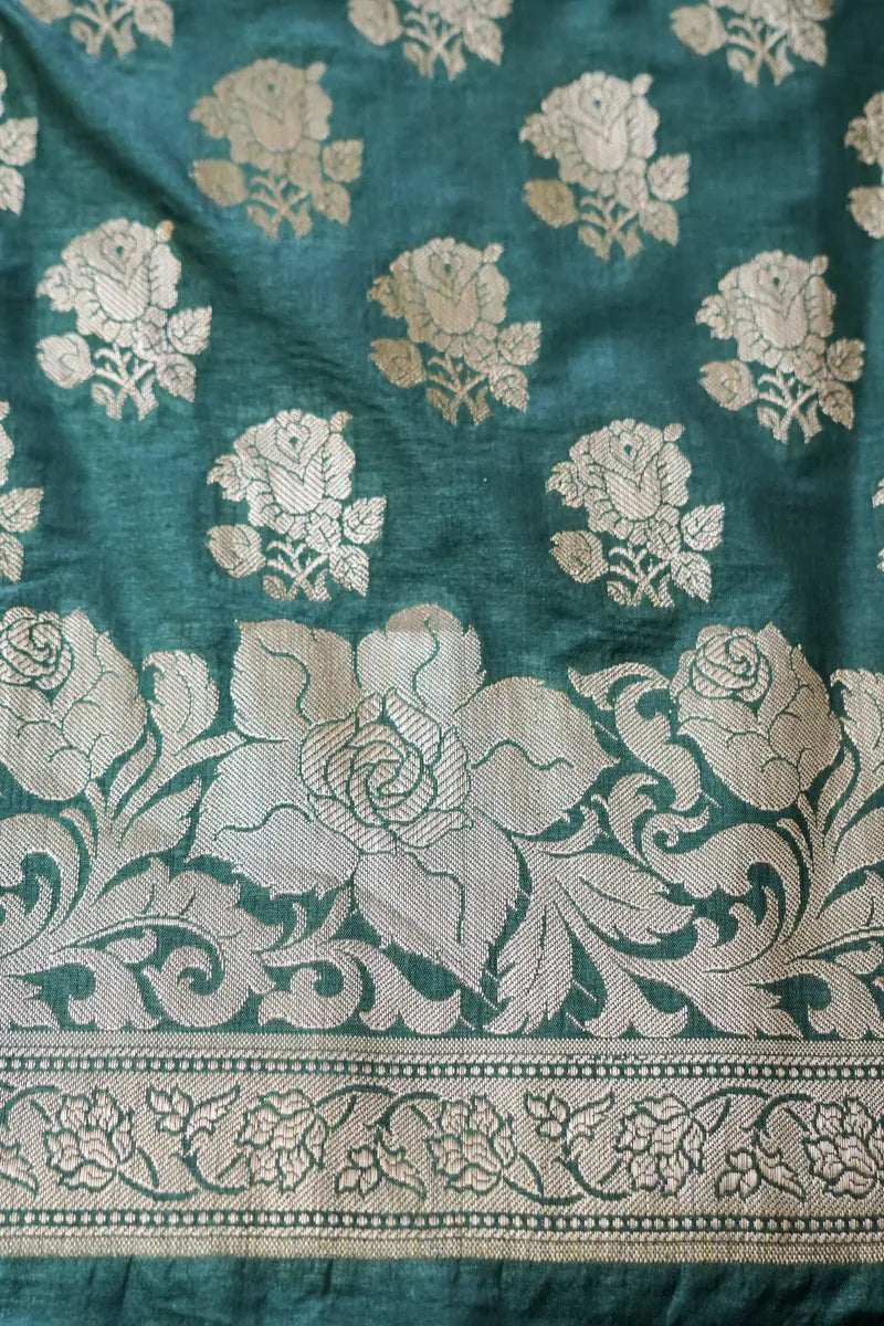 CHINIYA SILK SEA GREEN COLOR UNSTITCHED SUIT MATERIAL