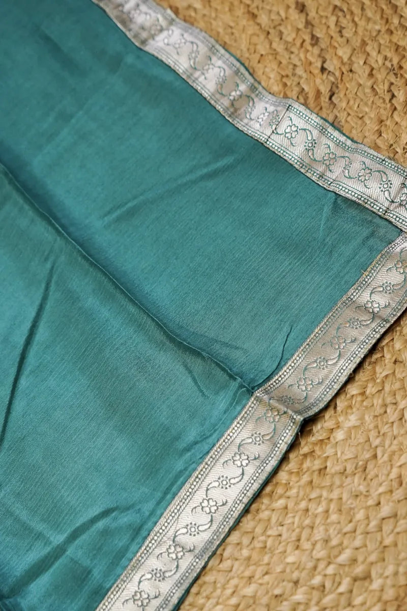 CHINIYA SILK SEA GREEN COLOR UNSTITCHED SUIT MATERIAL