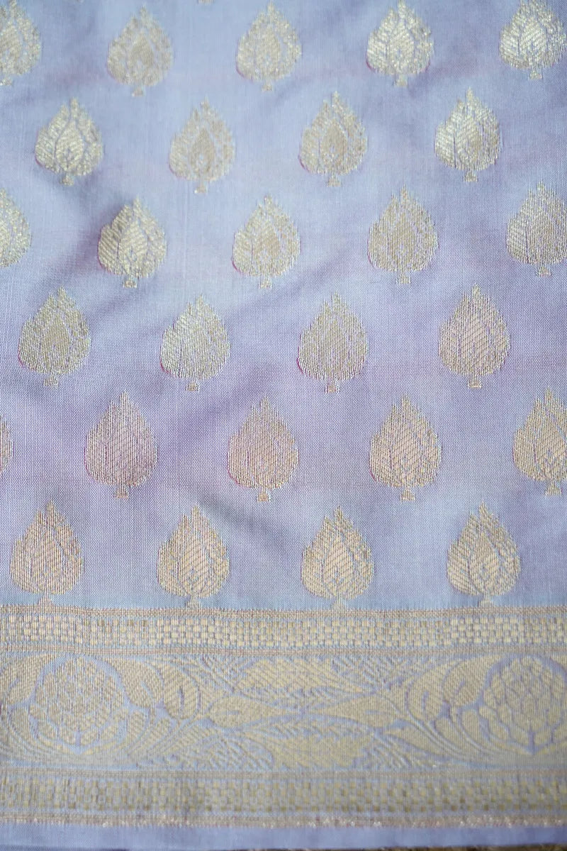 BANARASI SILK LAVENDAR COLOR UNSTITCHED SUIT MATERIAL