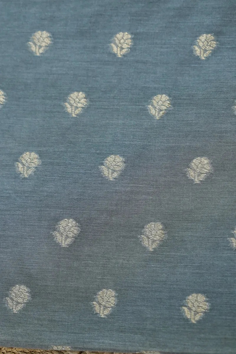 RAW SILK GREY COLOR UNSTITCHED SUIT MATERIAL