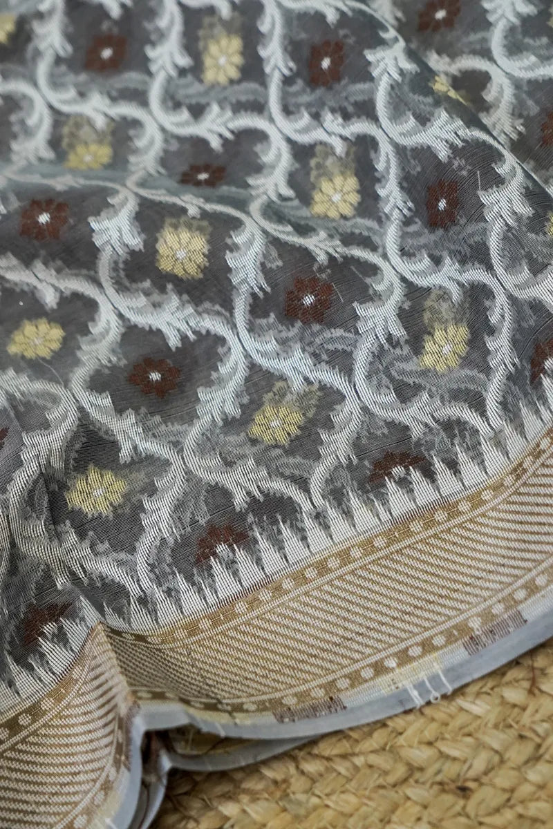 RAW SILK GREY COLOR UNSTITCHED SUIT MATERIAL