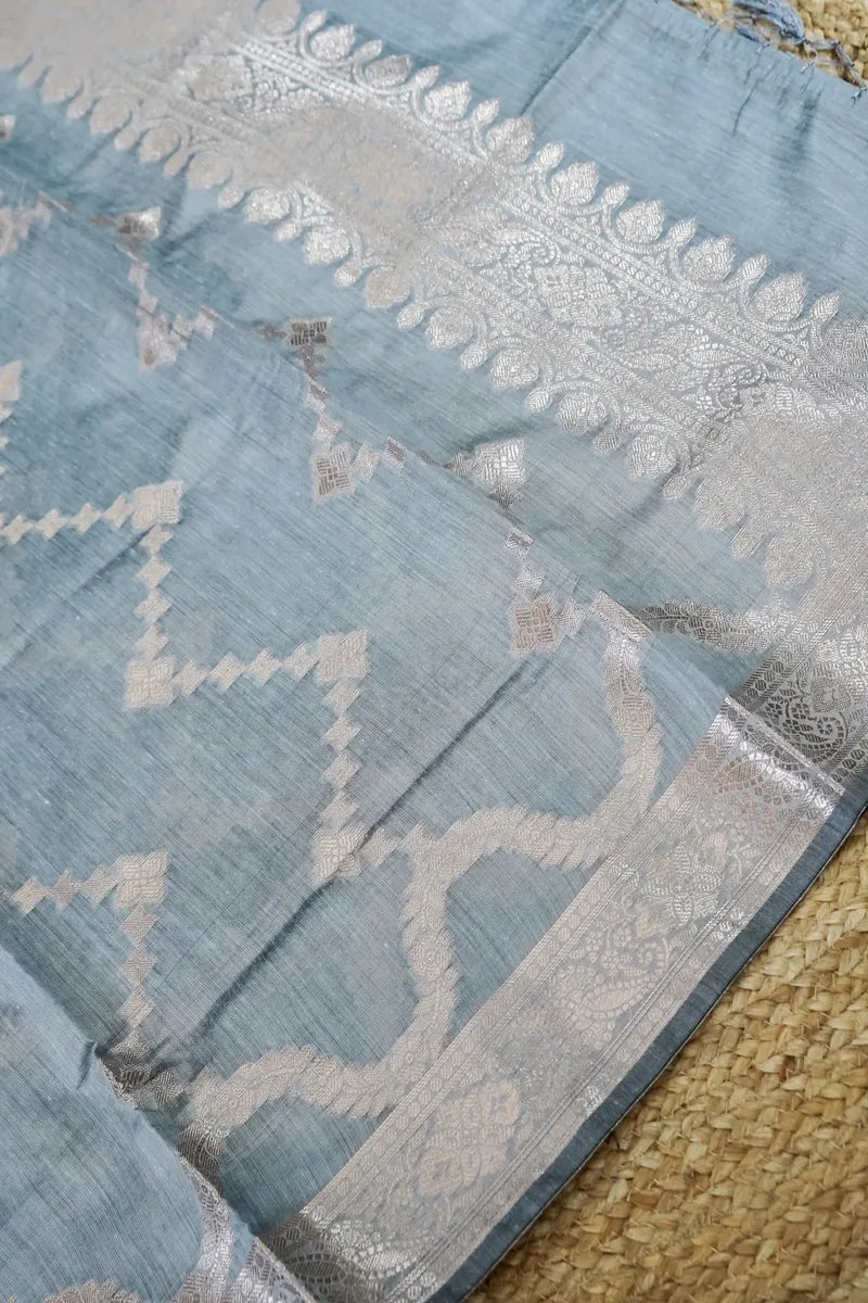 COTTON SILK GREY COLOR UNSTITCHED SUIT MATERIAL