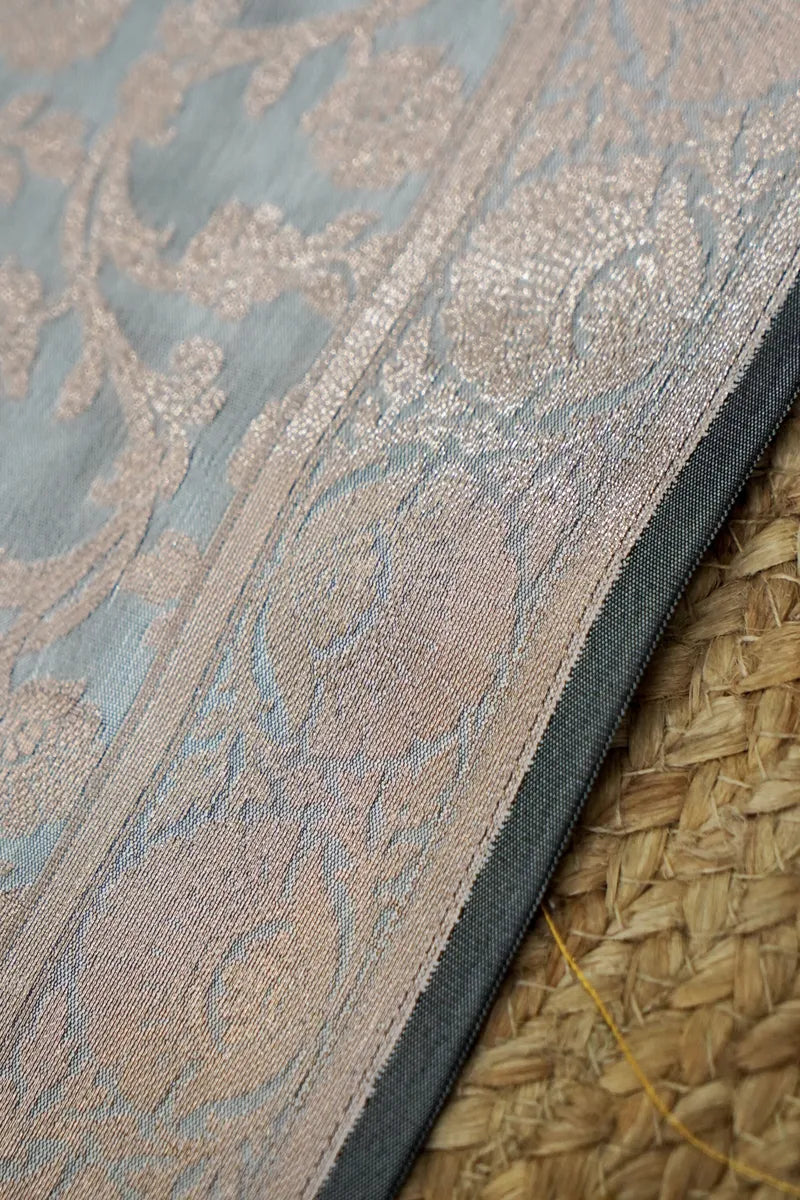 BANARASI SILK LITE PASTEL BLUE COLOR UNSTITCHED SUIT MATERIAL