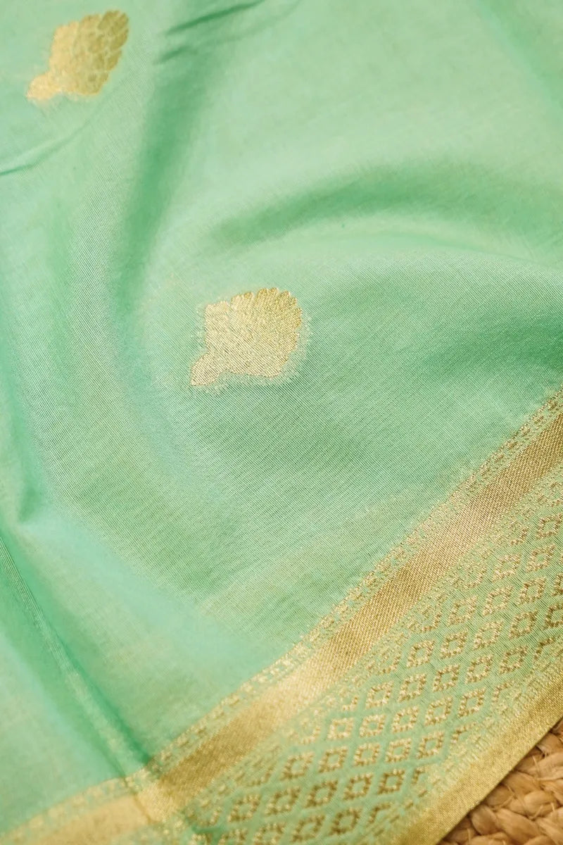 BANARASI KATAN SILK LIME GREEN COLOR UNSTITCHED SUIT MATERIAL