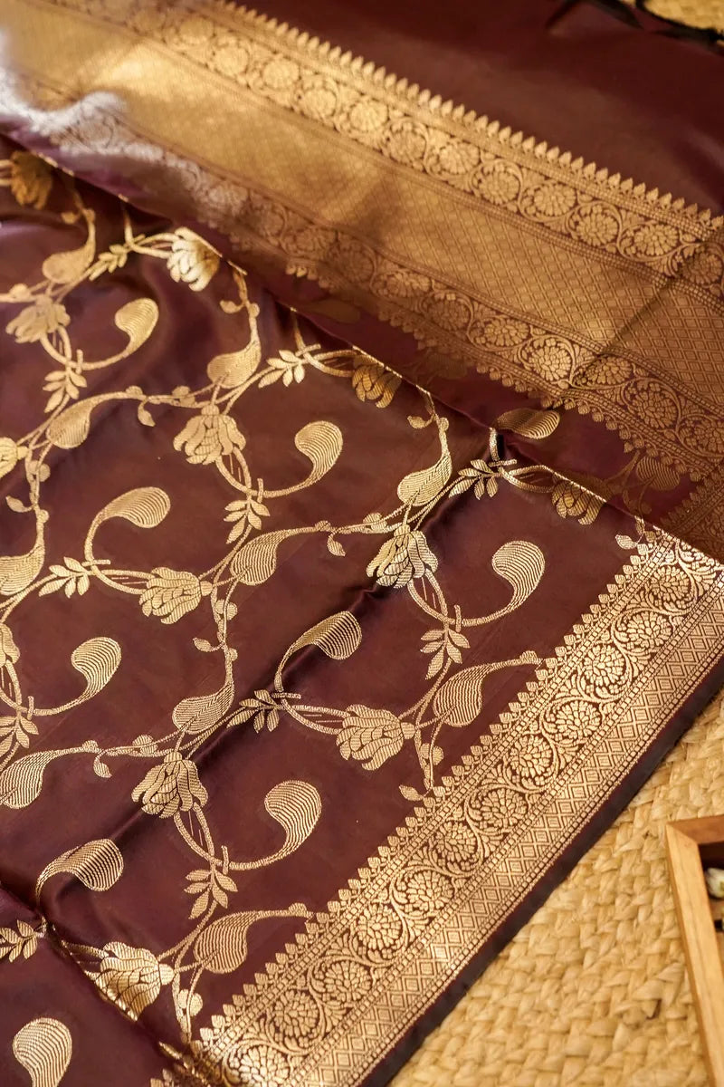 BANARASI SILK MAROON COLOR UNSTITCHED SUIT MATERIAL