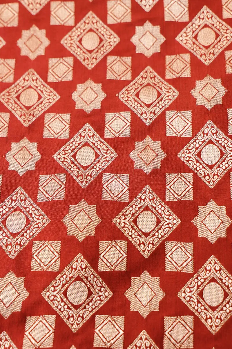 BANARASI SILK MAROON COLOR UNSTITCHED SUIT MATERIAL