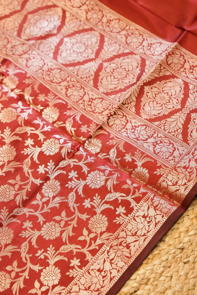 BANARASI SILK MAROON COLOR UNSTITCHED SUIT MATERIAL