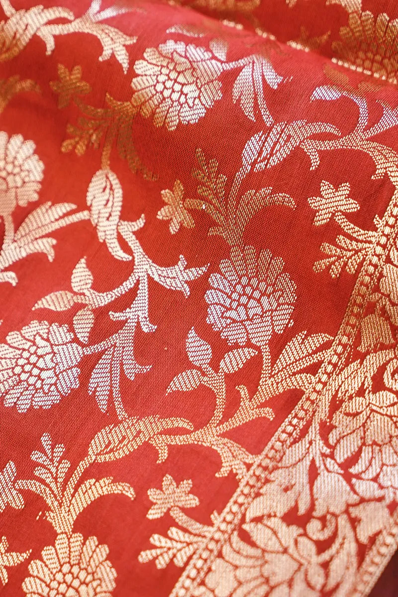 BANARASI SILK MAROON COLOR UNSTITCHED SUIT MATERIAL