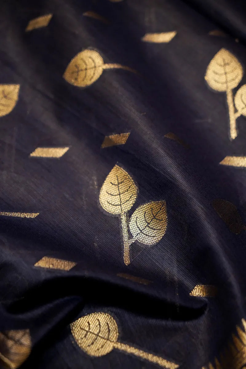 COTTON SILK GREY WITH BLACK COLOR UNSTITCHED SUIT MATERIAL