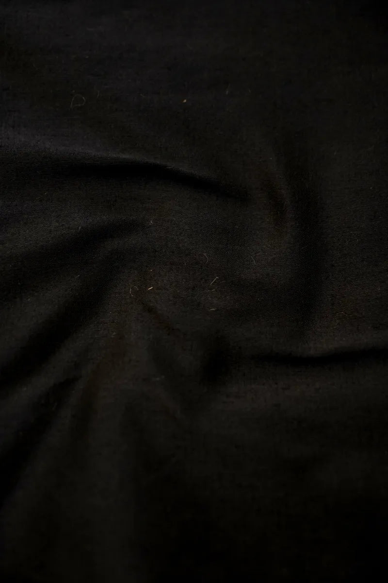 COTTON SILK  BLACK COLOR UNSTITCHED SUIT MATERIAL