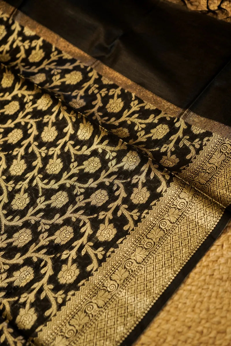 COTTON SILK  BLACK COLOR UNSTITCHED SUIT MATERIAL