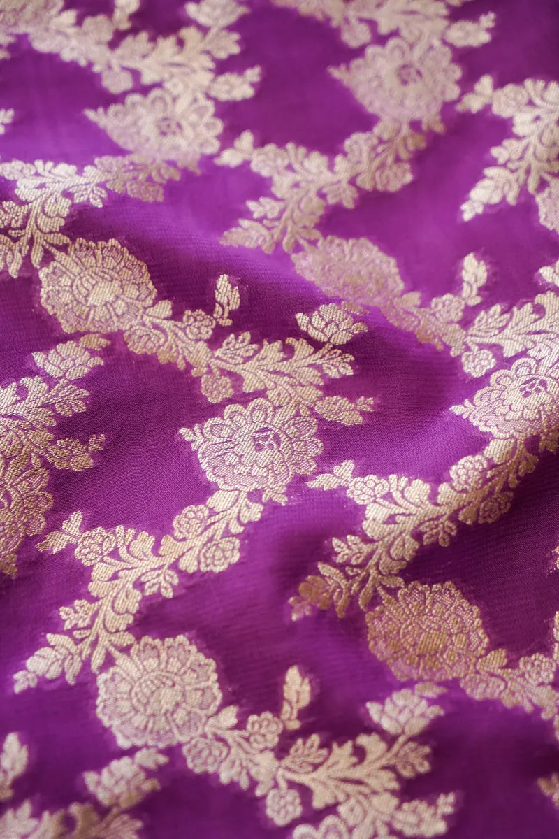 BANARASI GEORGETTE MAGENTA COLOR UNSTITCHED SUIT MATERIAL