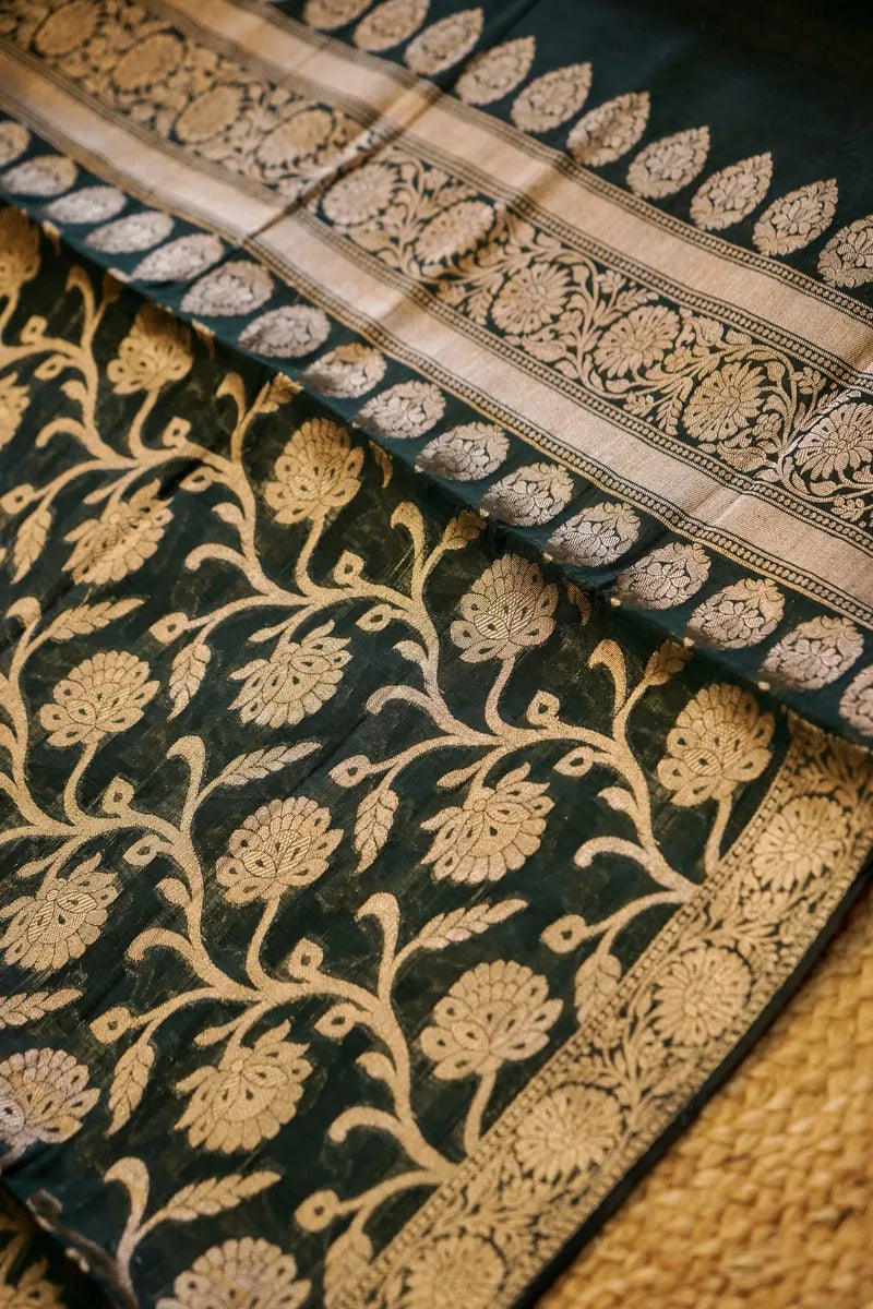 BANARASI SILK MAROON WITH BOTTLE GREEN COLOR UNSTITCHED SUIT MATERIAL