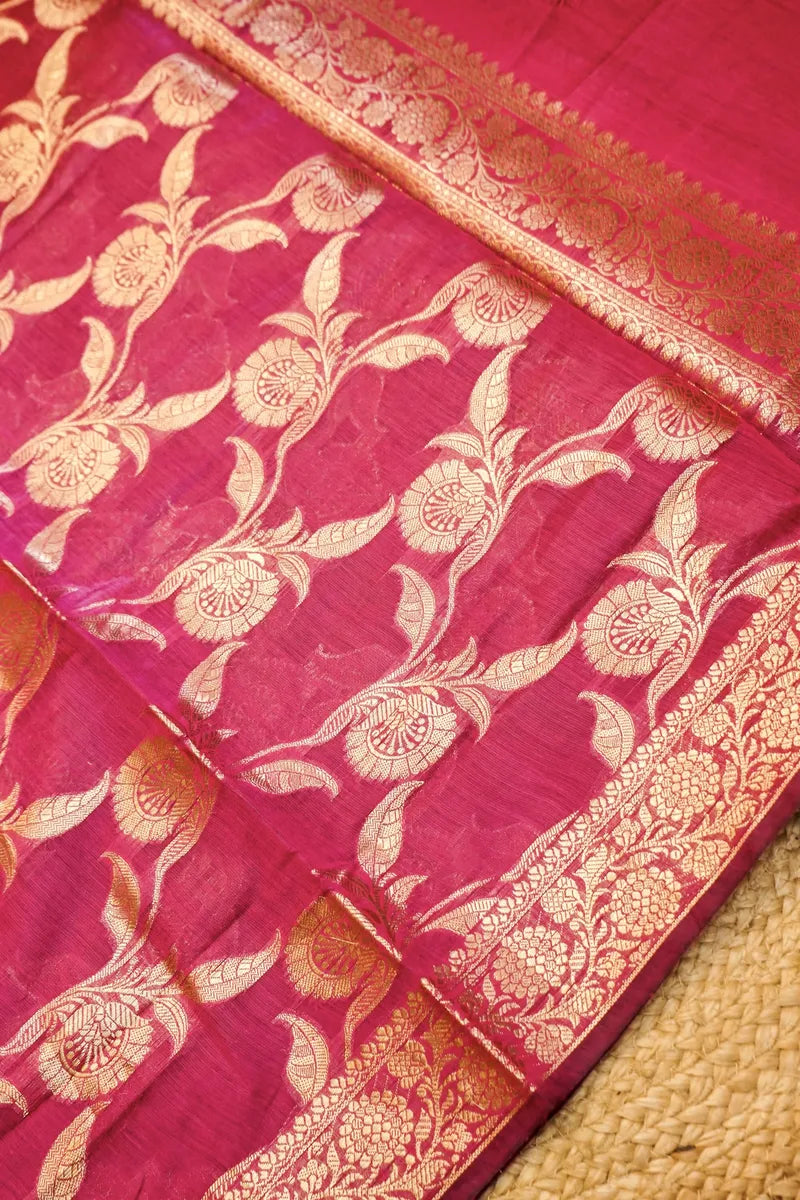 RAW SILK  PINK COLOR UNSTITCHED SUIT MATERIAL