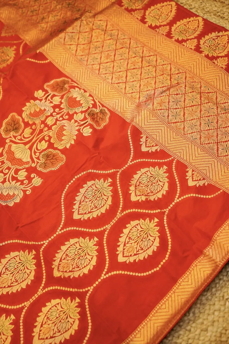 KATAN SILK RED COLOR UNSTITCHED SUIT MATERIAL