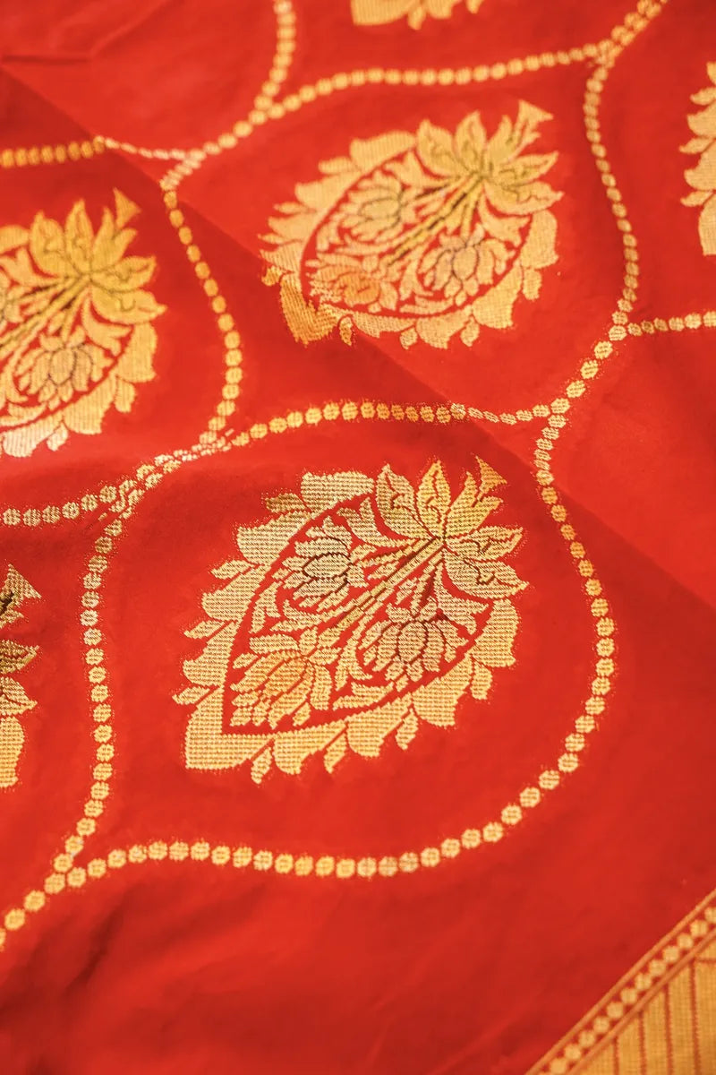 KATAN SILK RED COLOR UNSTITCHED SUIT MATERIAL