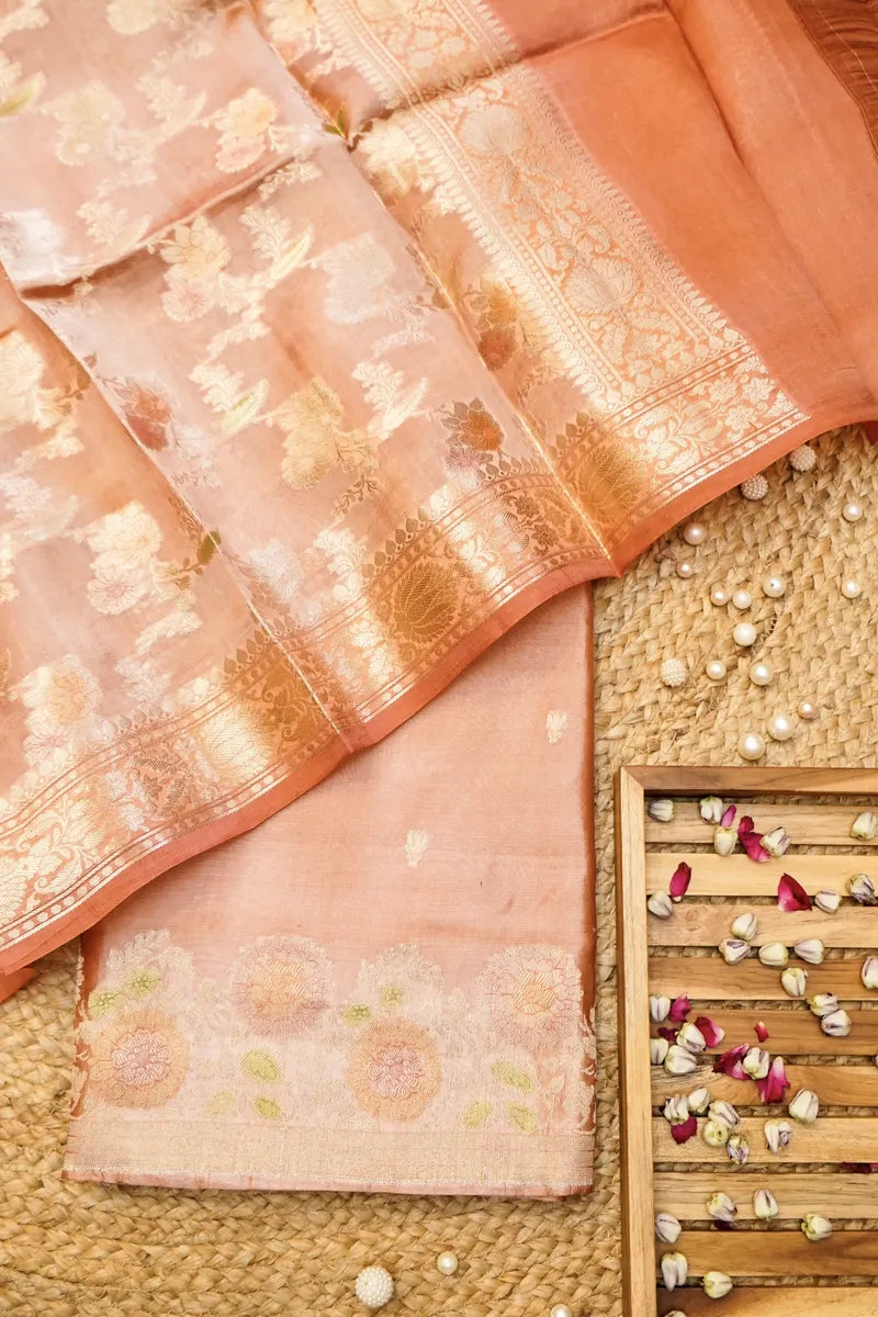 TISSUE SILK LITE FANTA COLOR UNSTITCHED SUIT MATERIAL