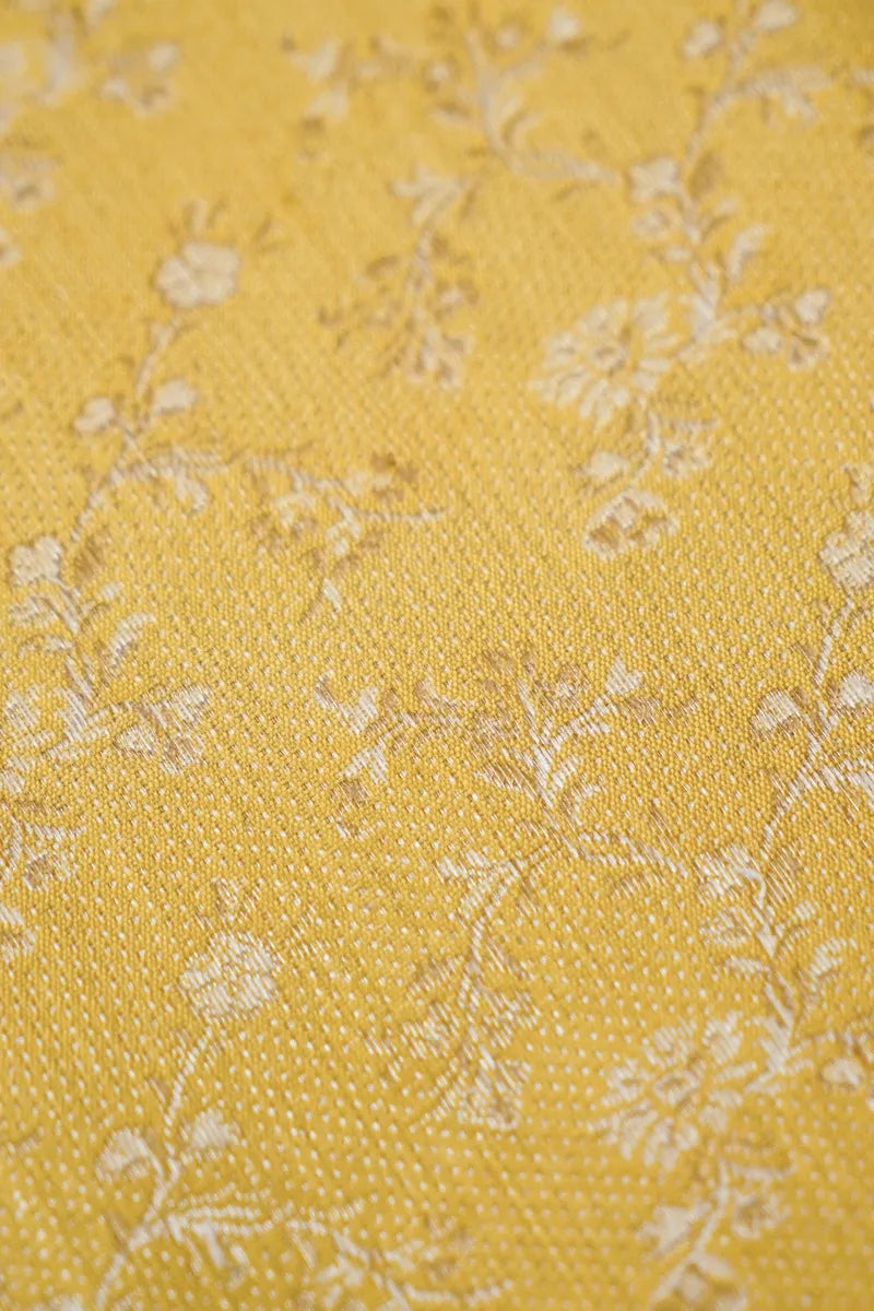 BANARASI SILK YELLOW COLOR UNSTITCHED SUIT MATERIAL