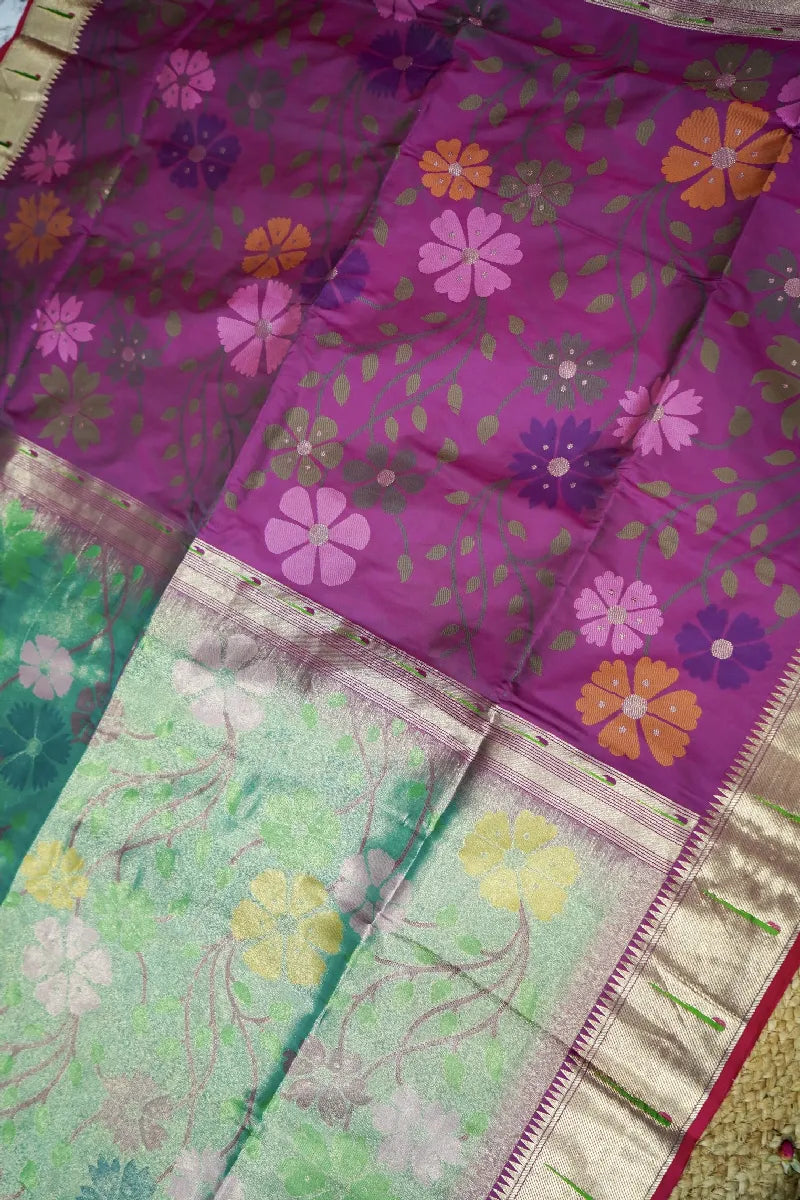 GREEN COLOR BANARASI SILK SAREE