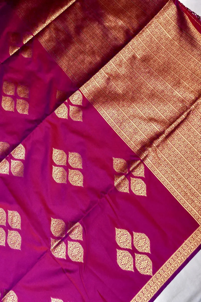 BANARASI SATIN PURPLE COLOR SILK SAREE