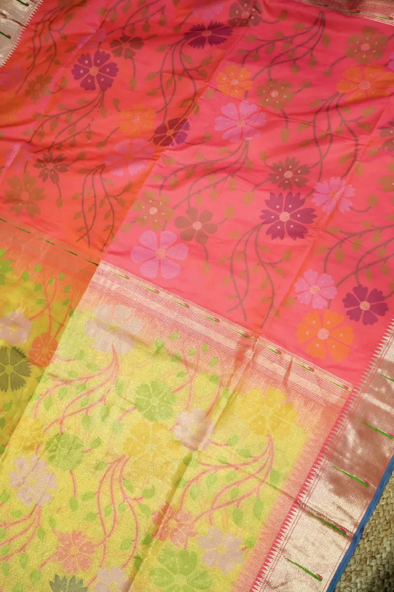 YELLOW COLOR BANARASI SILK SAREE