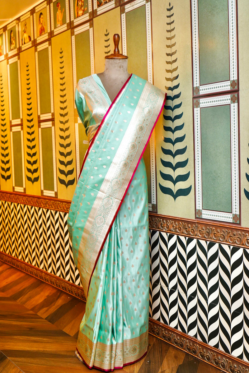 PASTEL C GREEN SILK SAREE
