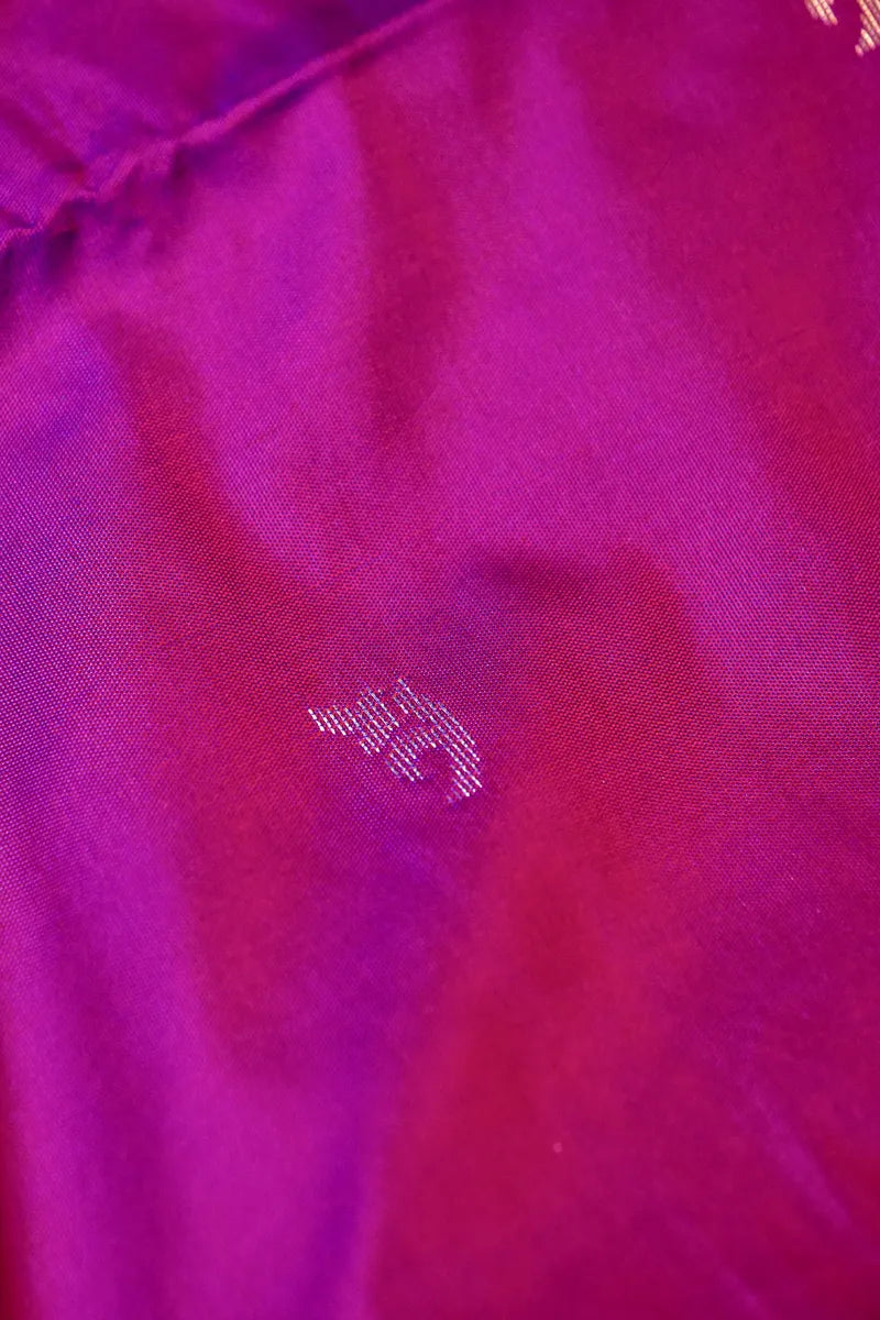 BANARASI SATIN PURPLE WITH FIROZI COLOR SILK SAREE
