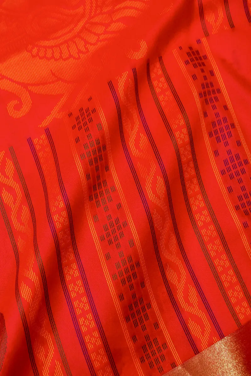 BEST BANARASI SATIN RED WITH RAMA GREEN COLOR SILK SAREE