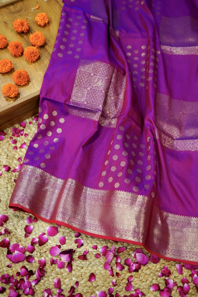 PURPLE COLOR BANARASI SILK SAREE