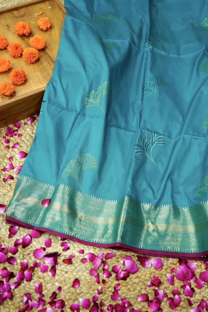 RAMA GREEN COLOR BANARASI SILK SAREE