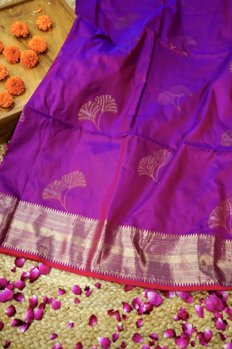PURPLE COLOR BANARASI SILK SAREE
