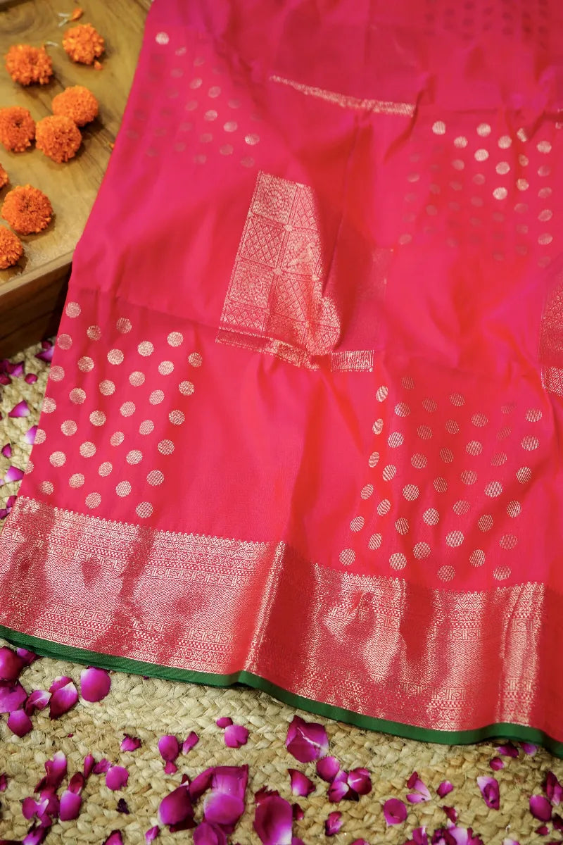 GAJARI COLOR BANARASI SILK SAREE