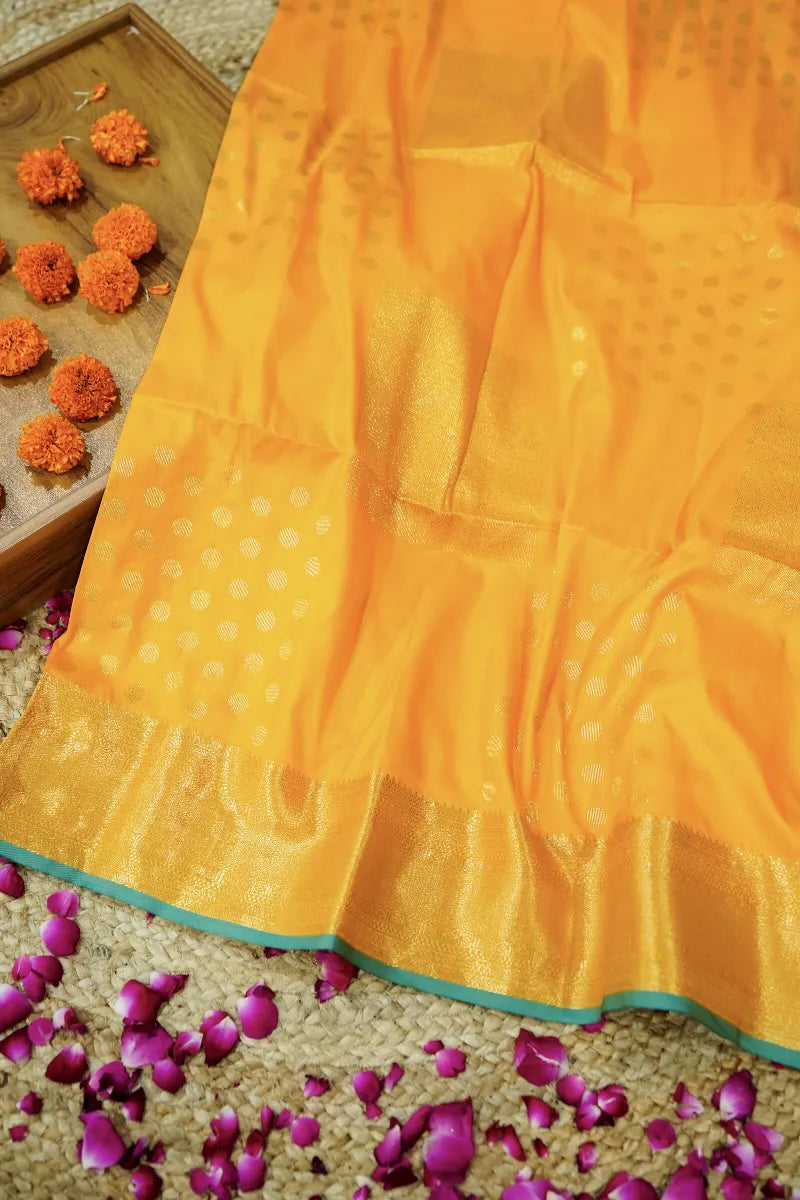 YELLOW  COLOR BANARASI SILK SAREE