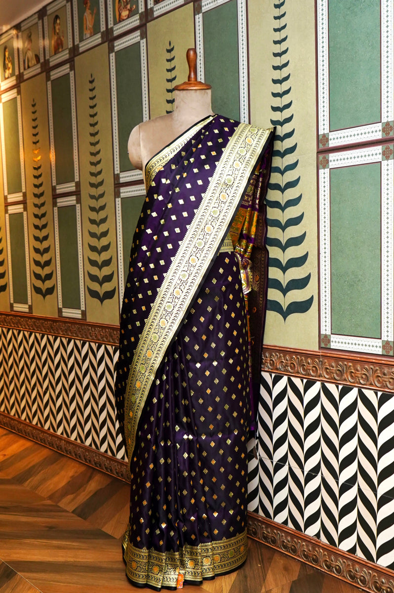 Dark Magenta Silk Saree