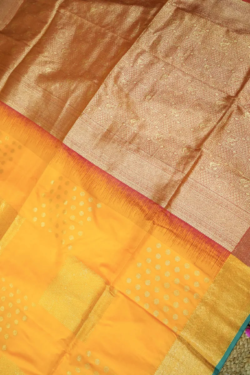 YELLOW  COLOR BANARASI SILK SAREE