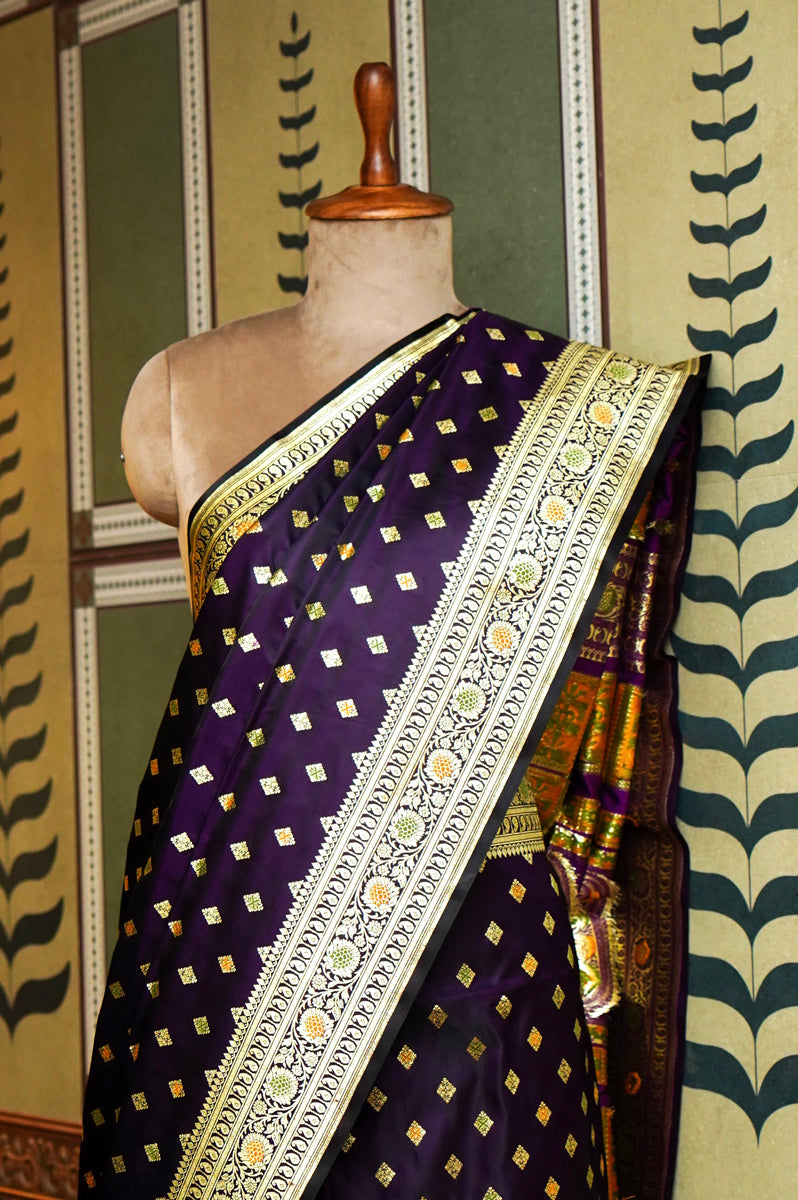 Dark Magenta Silk Saree