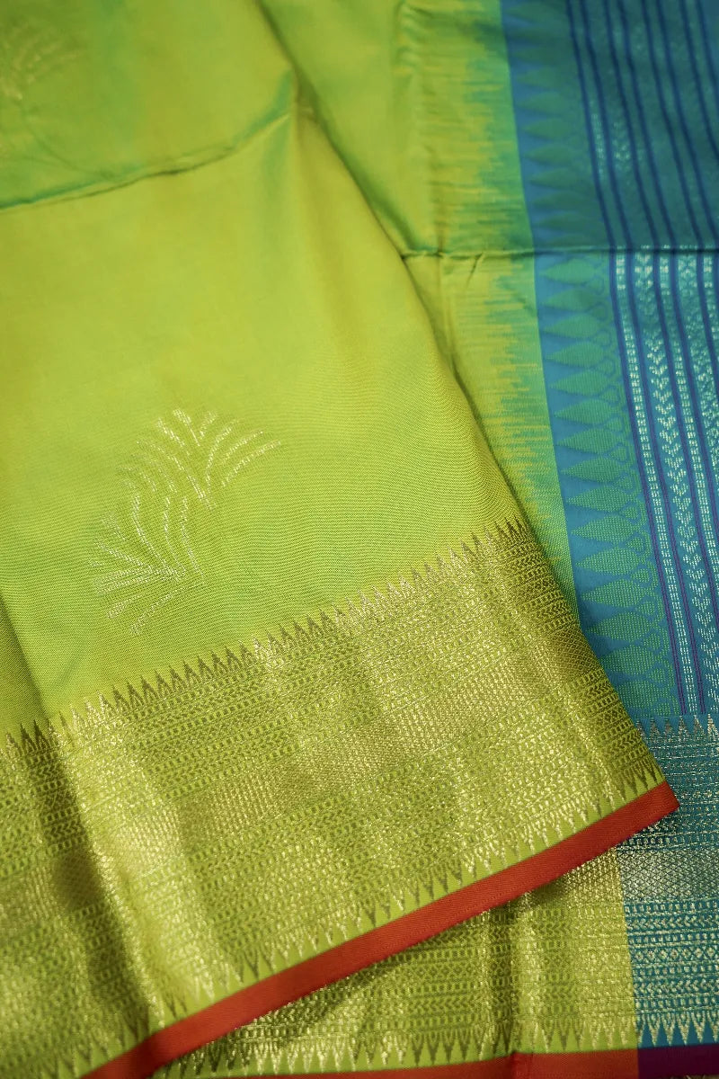 PISTA GREEN COLOR BANARASI SILK SAREE